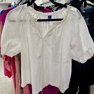Old Navy White Puff Sleeve Blouse